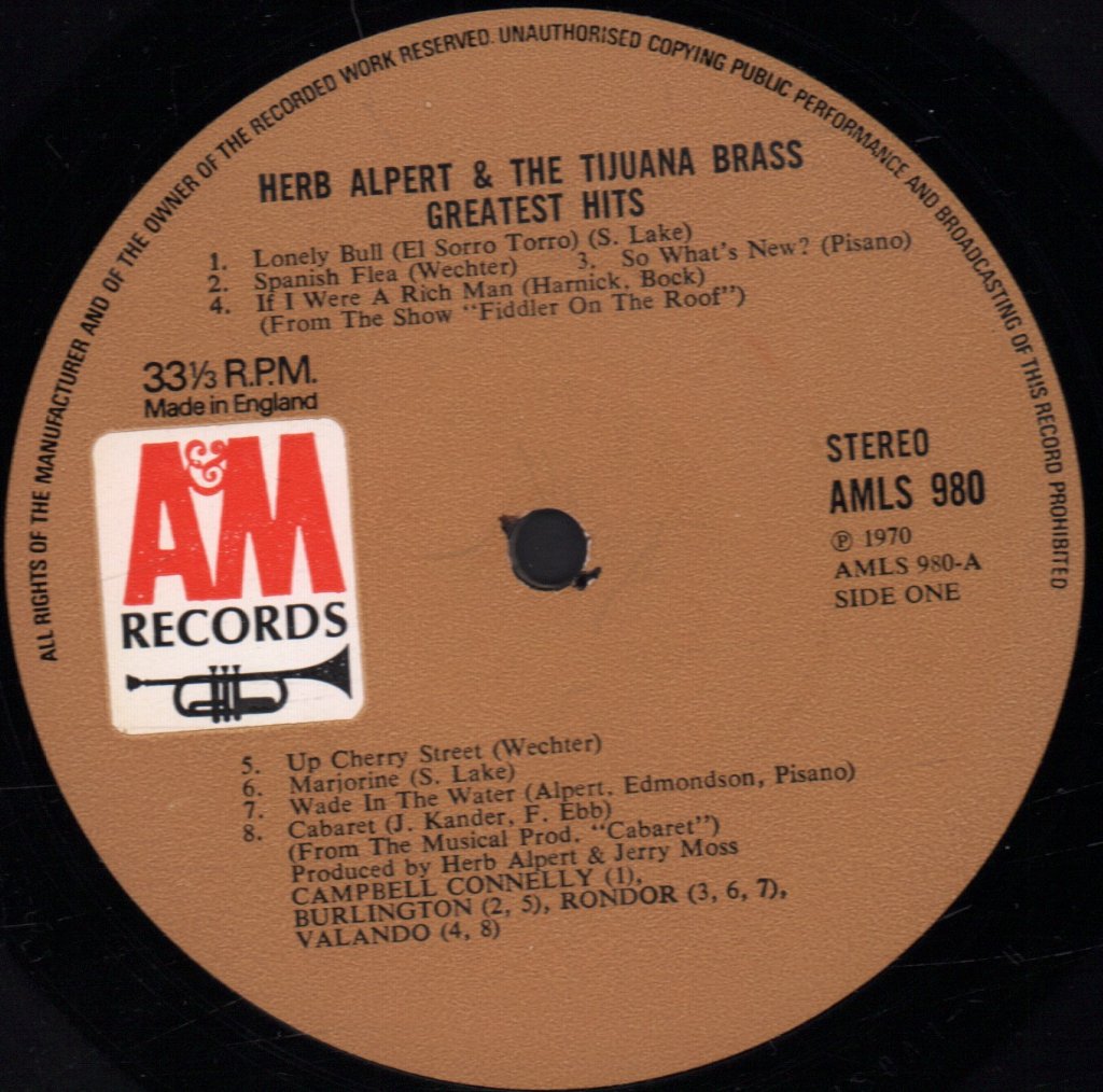 Herb Alpert - Greatest Hits - Lp