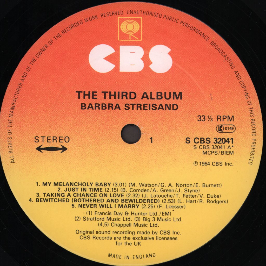 Barbra Streisand - Third Album - Lp