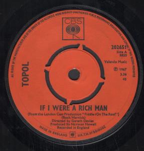 Topol - If I Were A Rich Man - 7 Inch