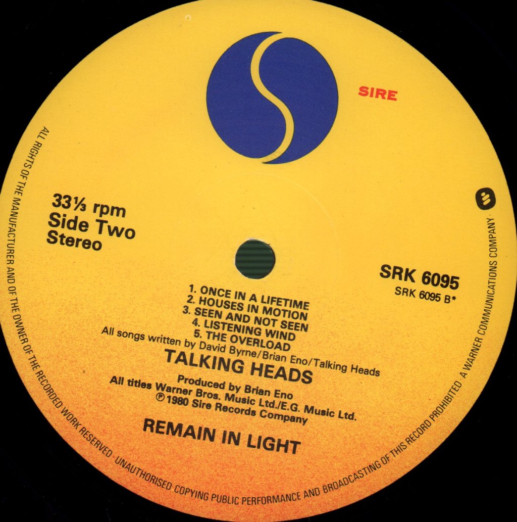 Talking Heads - Remain In Light - Lp