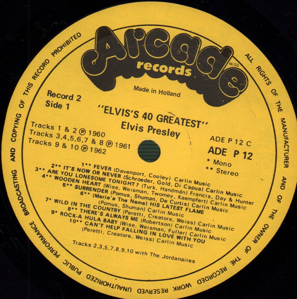 Elvis Presley - 40 Greatest - Double Lp