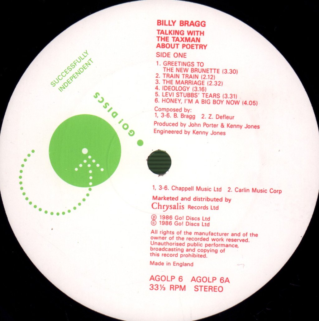 Billy Bragg - Talking With The Taxman About Poetry - Lp