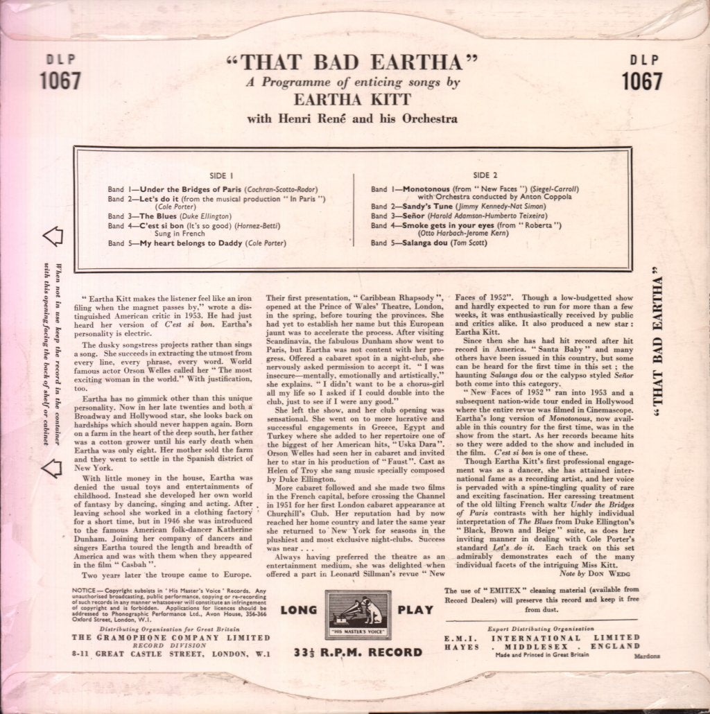 Eartha Kitt - That Bad Eartha - Lp