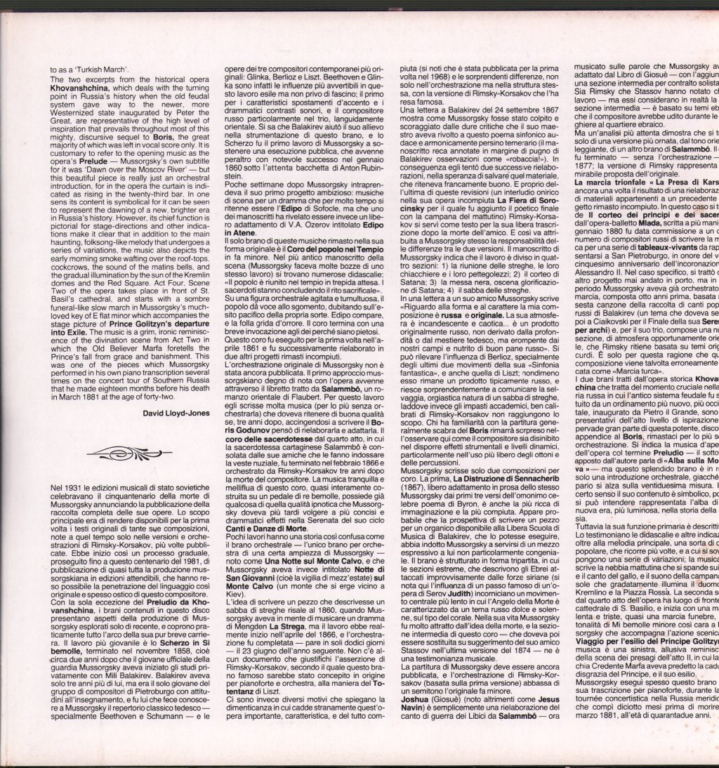 Claudio Abbado / London Symphony Orchestra - Mussorgsky - A Night On The Bare Mountain - Lp