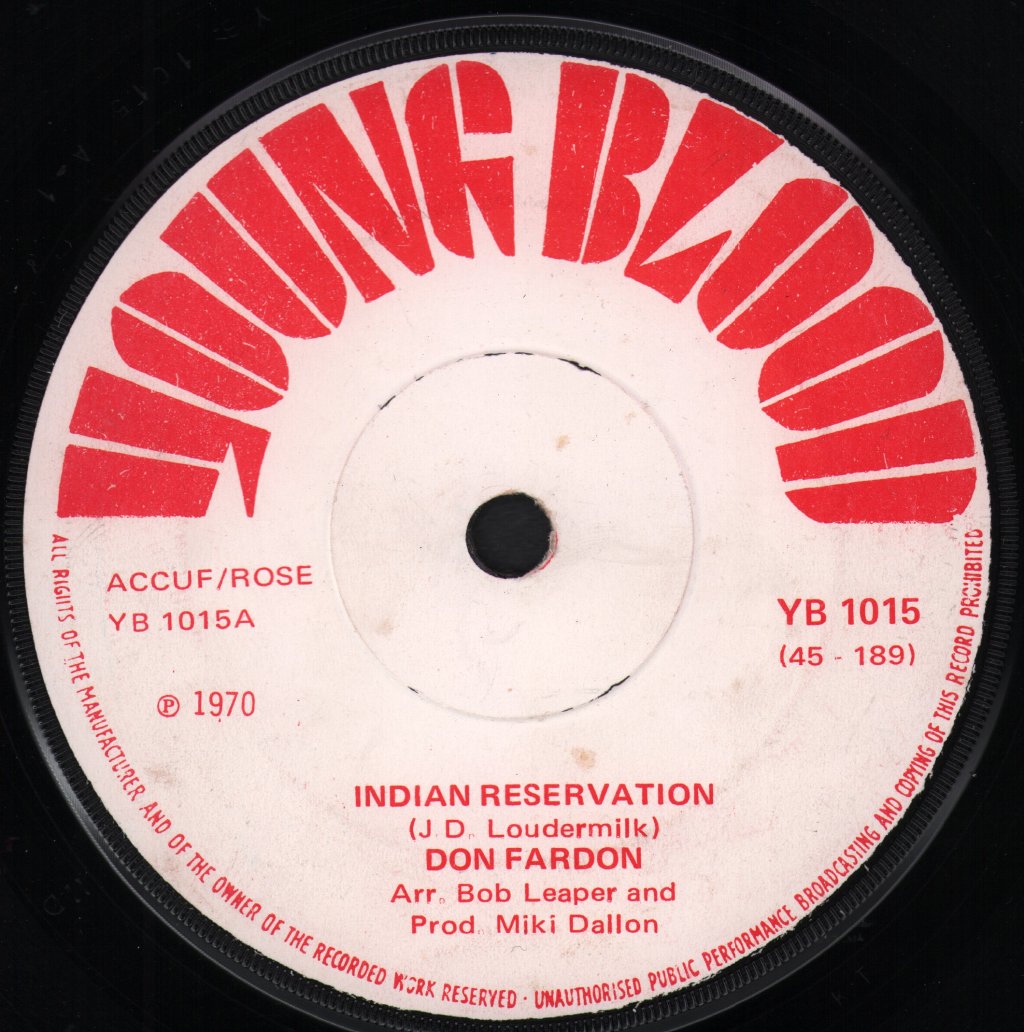 Don Fardon - Indian Reservation - 7 Inch
