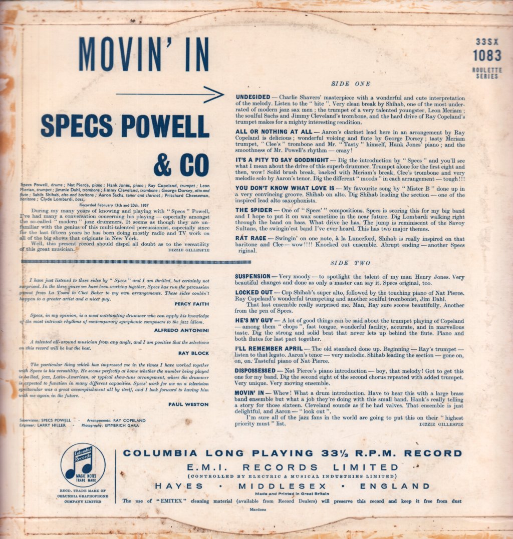 Specs Powell & Co. - Movin' In - Lp
