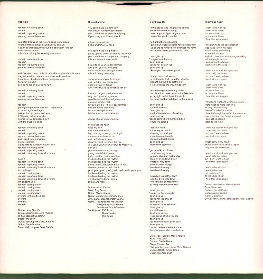 Peter Gabriel - So - Lp