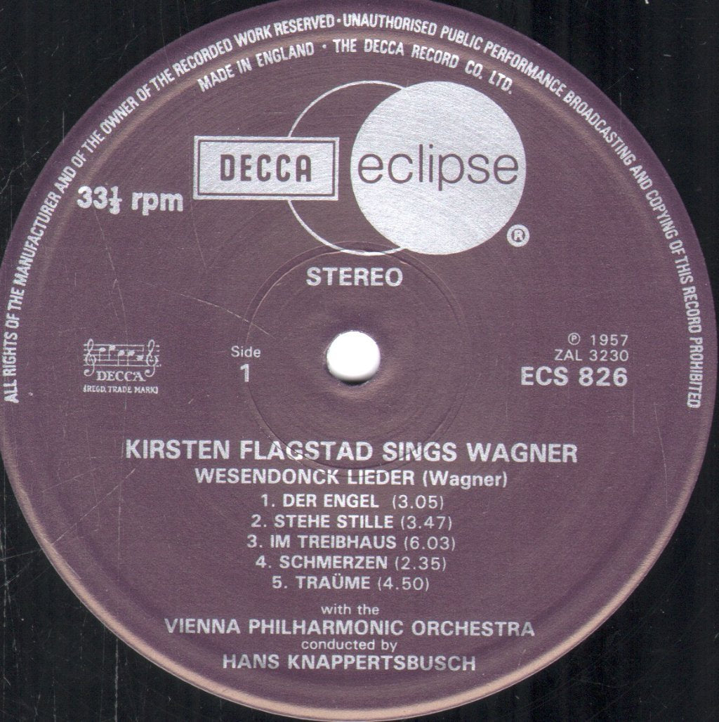 Kirsten Flagstad / Hans Knappertsbusch / Vienna Philharmonic - Kirsten Flagstad Sings Wagner - Lp