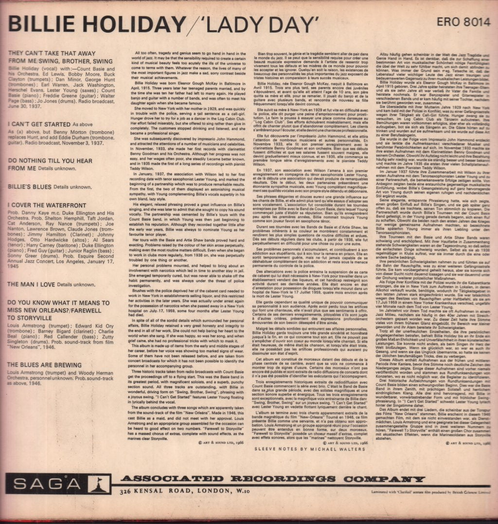 Billie Holiday - Lady Day - Lp
