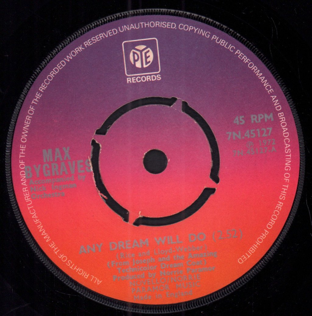 Max Bygraves - Any Dream Will Do - 7 Inch – Vinyl Tap