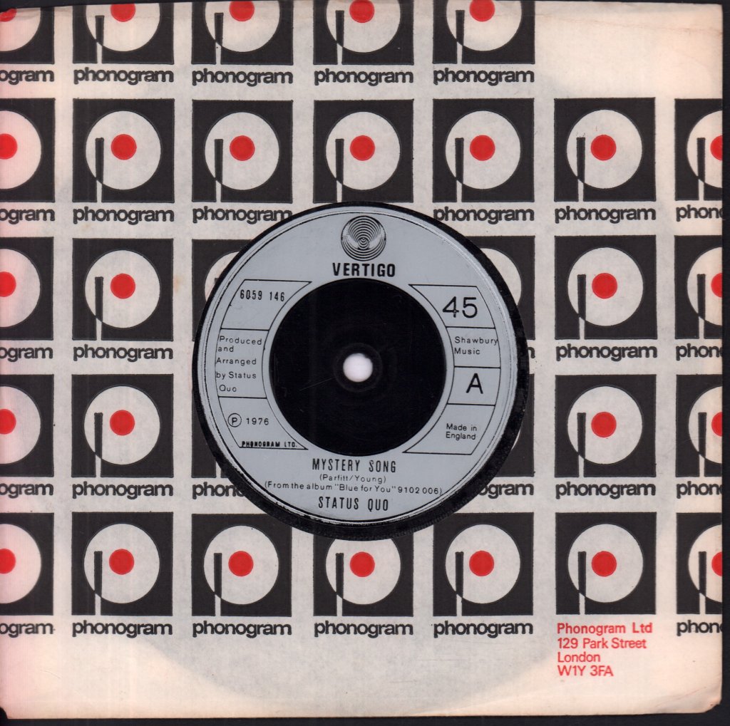 Status Quo - Mystery Song - 7 Inch