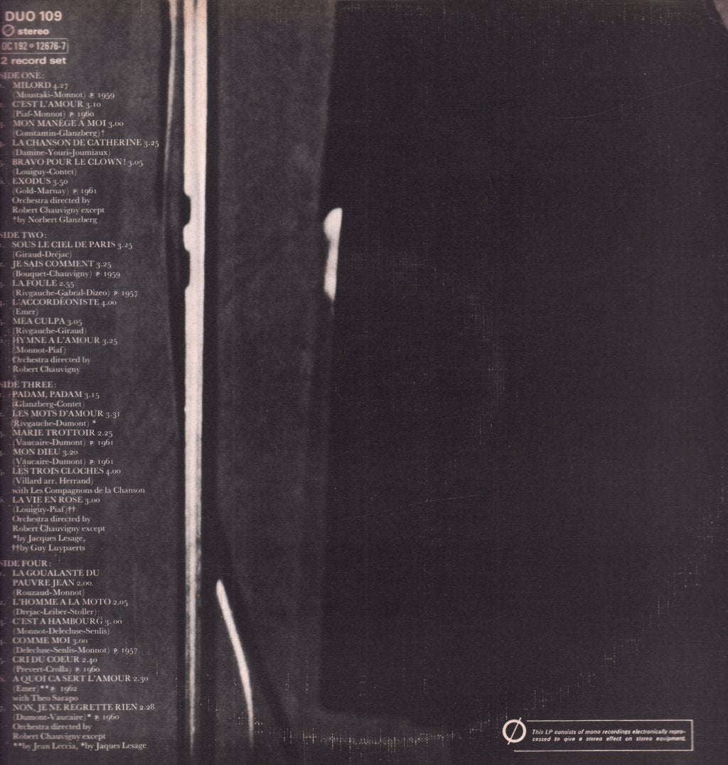Edith Piaf - Portrait Of - Double Lp