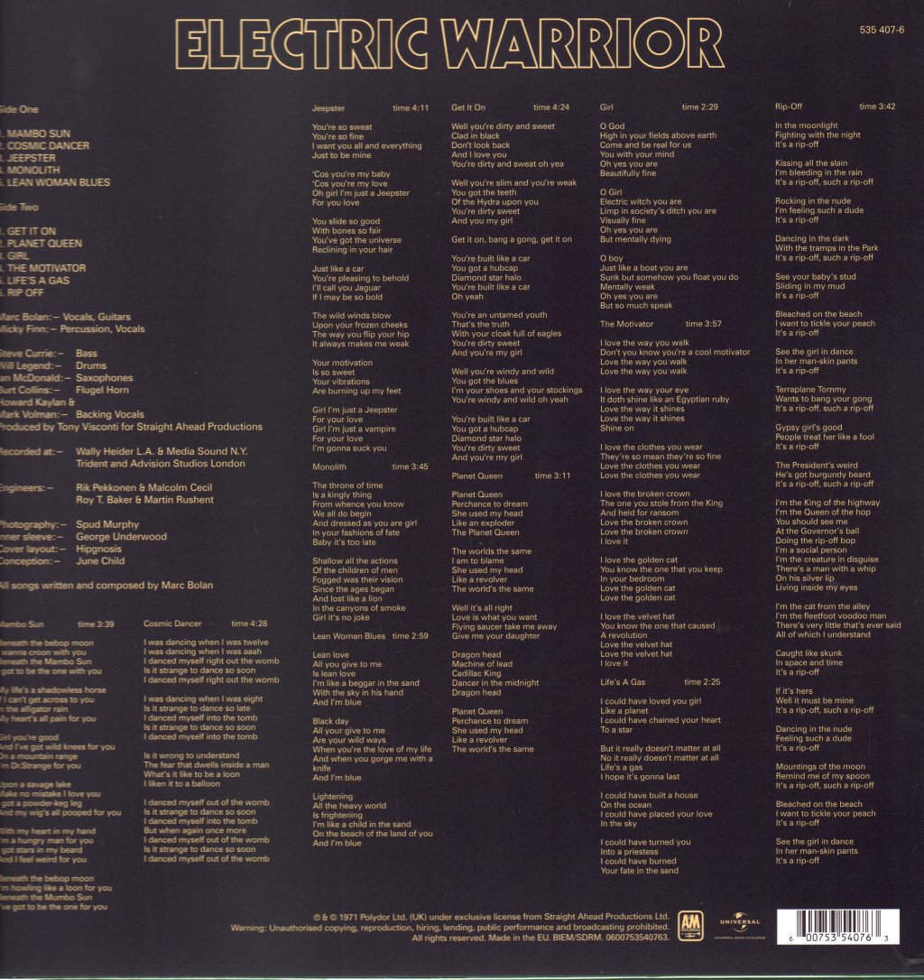 T. Rex - Electric Warrior - Lp