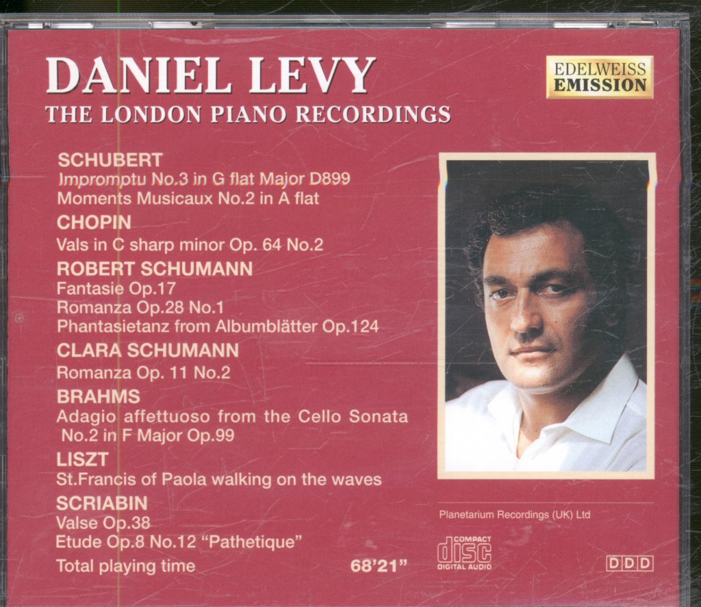 Daniel Levy - London Piano Recordings - Cd