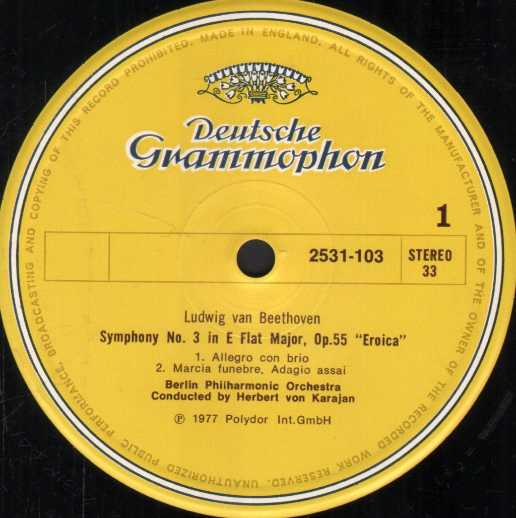 Herbert Von Karajan / Berlin Philharmonic Orchestra - Beethoven - Symphony No.3 Eroica - Lp