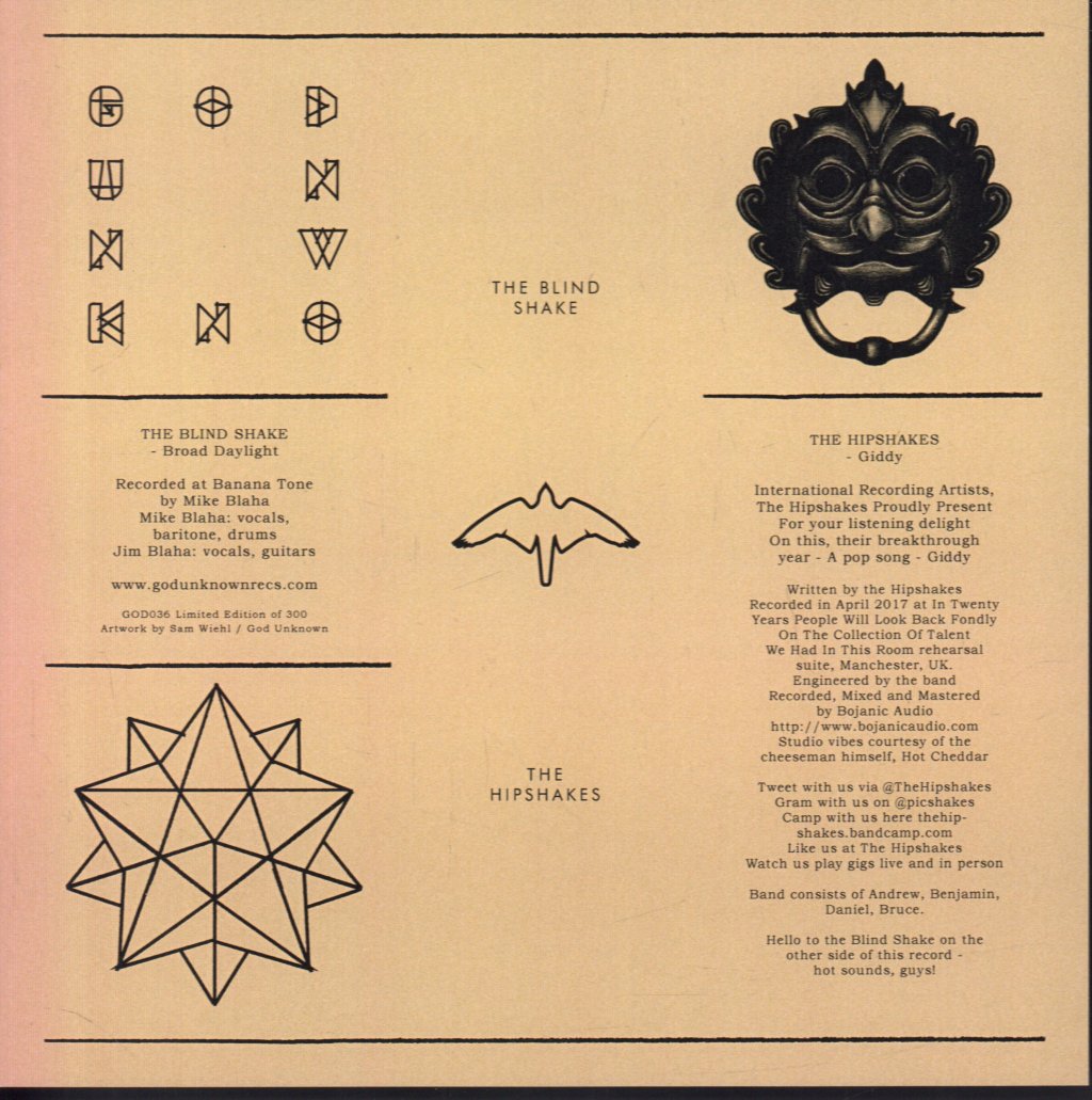 Blind Shake / Hipshakes - Broad Daylight / Giddy - 7 Inch