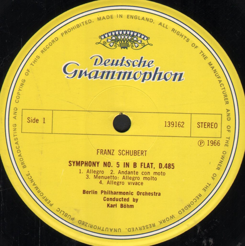 Karl Bohm / Berlin Philharmonic - Schubert - Symphonies Nr. 5 & Nr. 8 (Unvollendete · Inachevée · Unfinished) - Lp