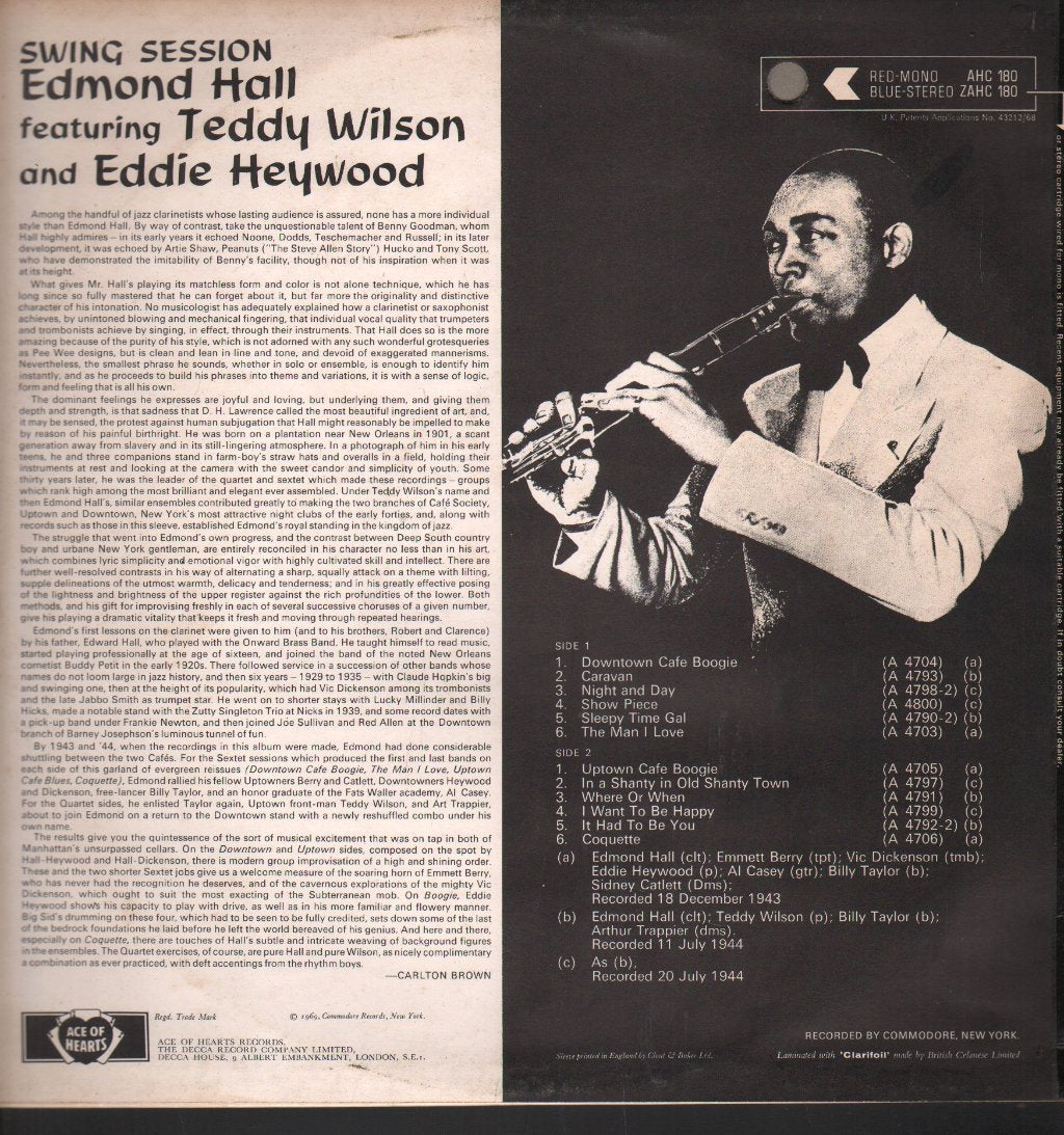 Edmond Hall - Swing Session - Lp