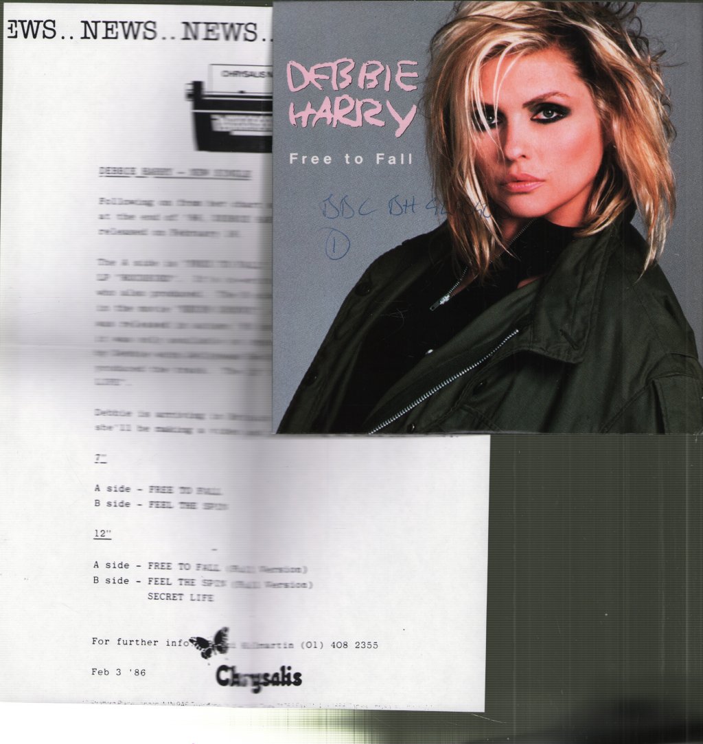 Deborah Harry - Free To Fall - 7 Inch