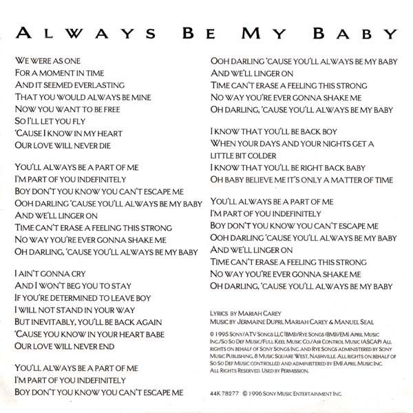 Mariah Carey - Always Be My Baby - Cd