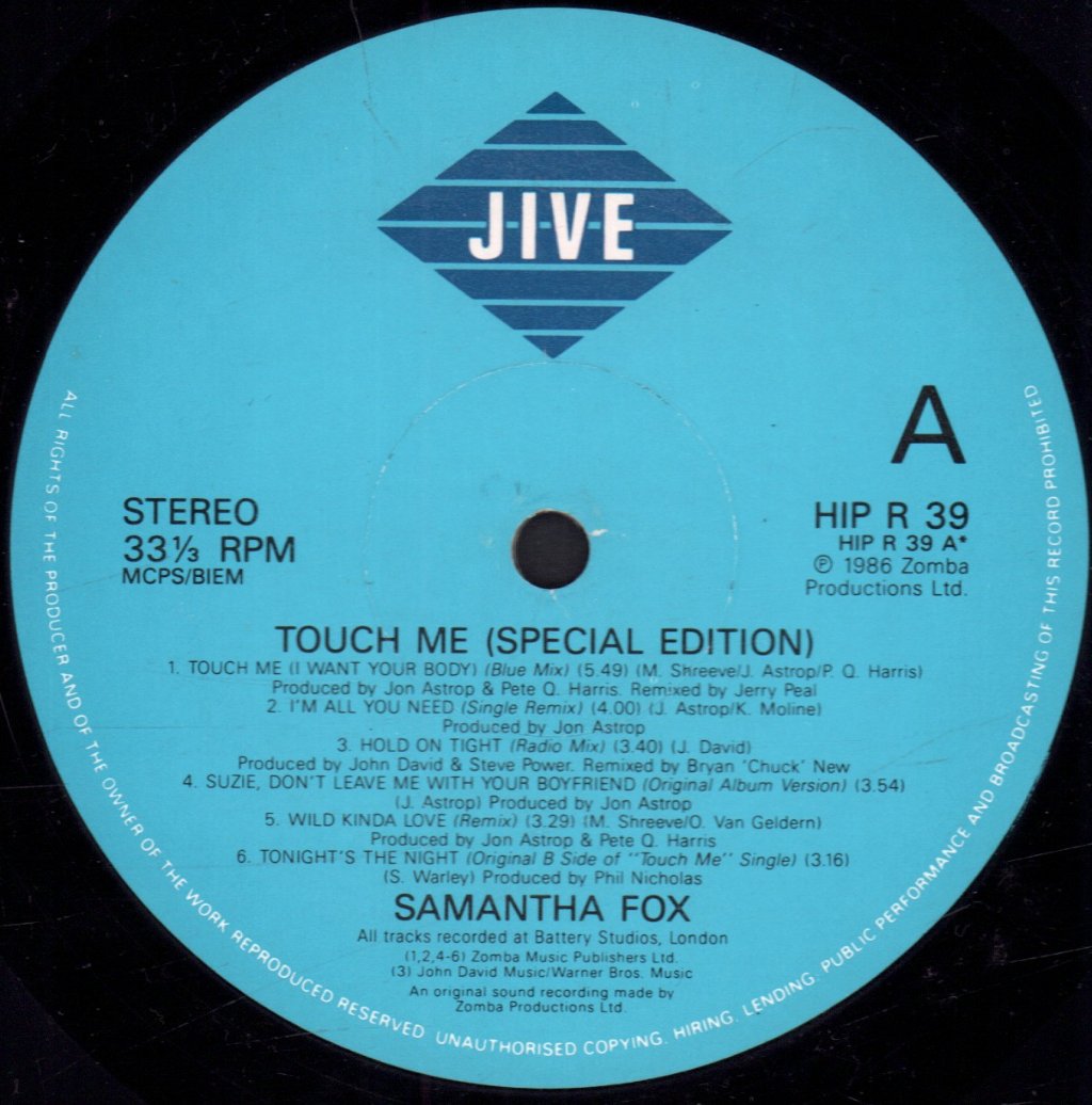 Samantha Fox - Touch Me - Lp