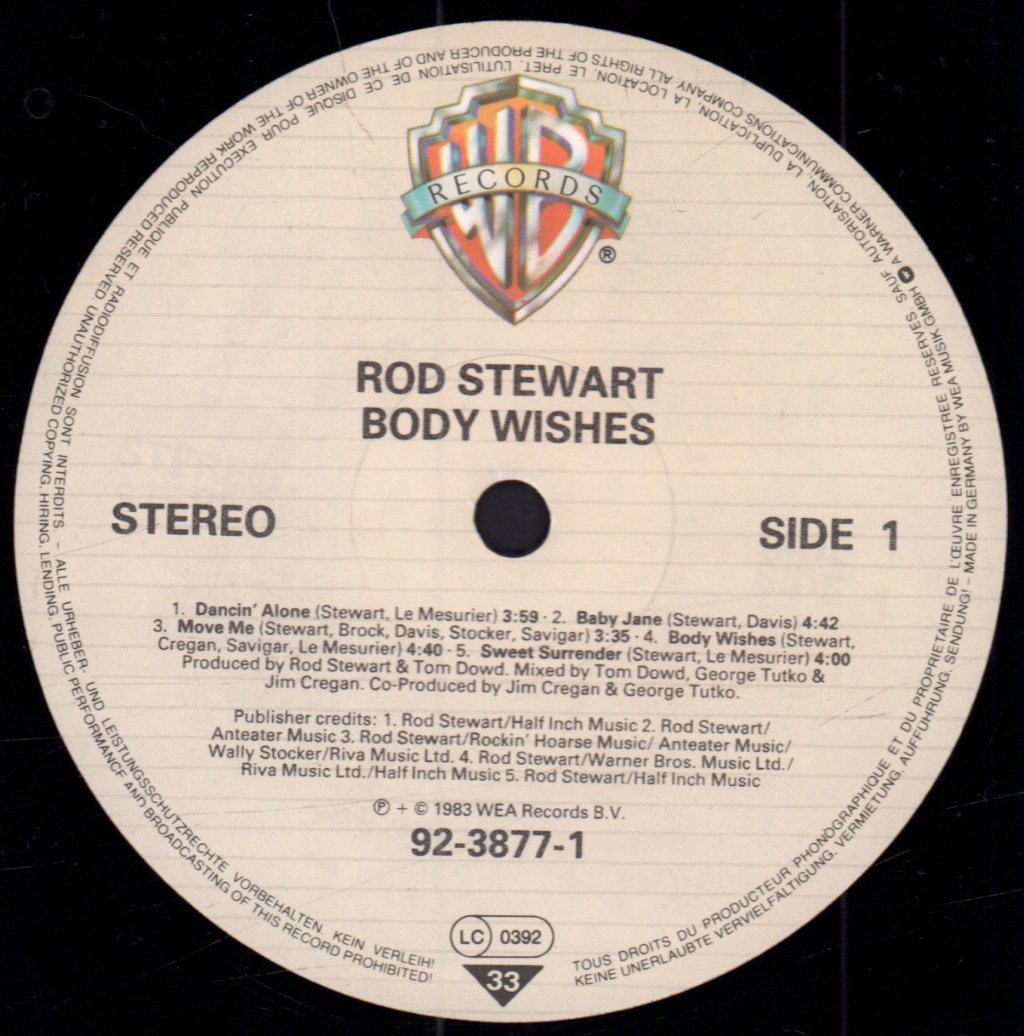 Rod Stewart - Body Wishes - Lp