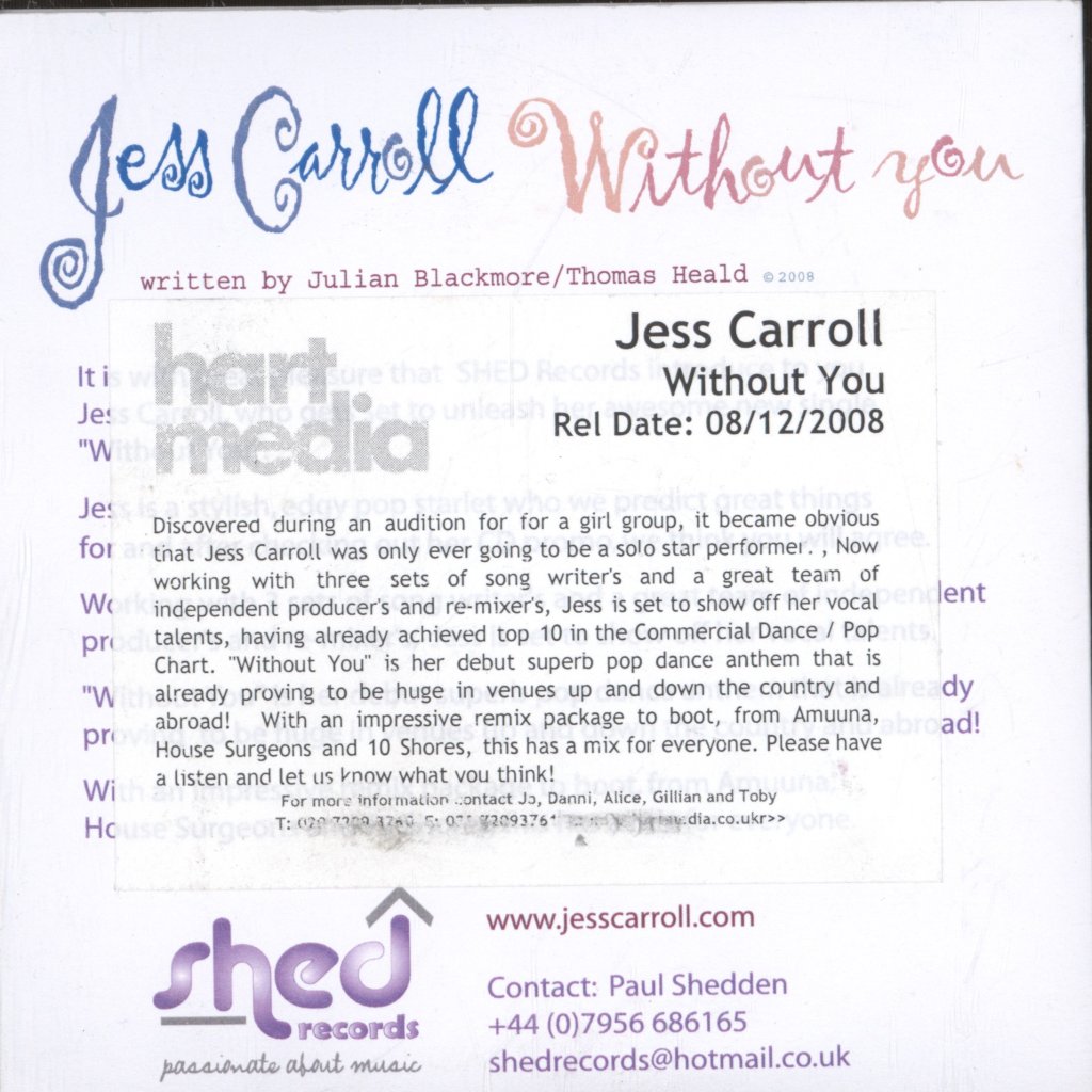 Jess Carroll - Without You - Cd