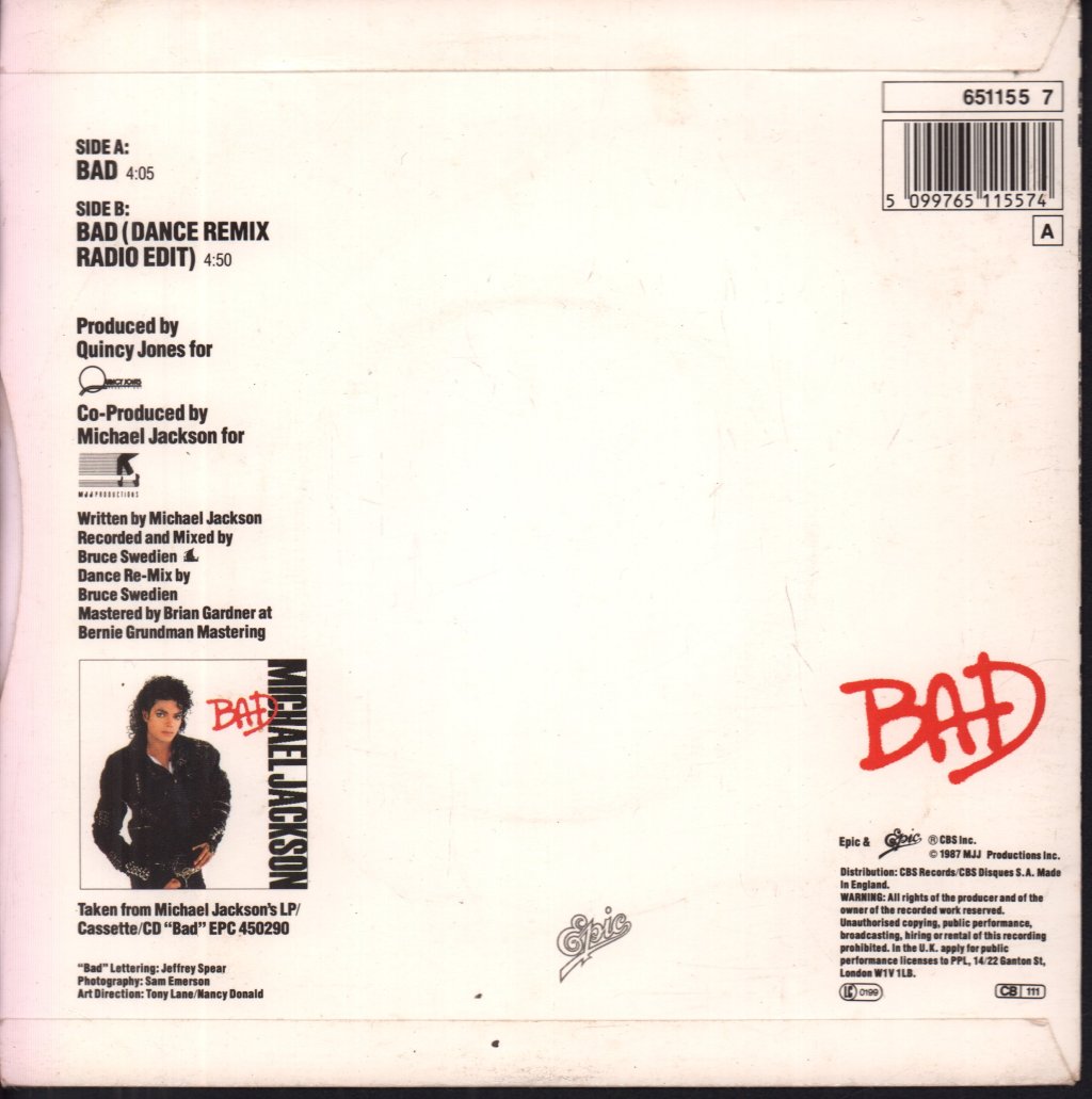 Michael Jackson - Bad - 7 Inch