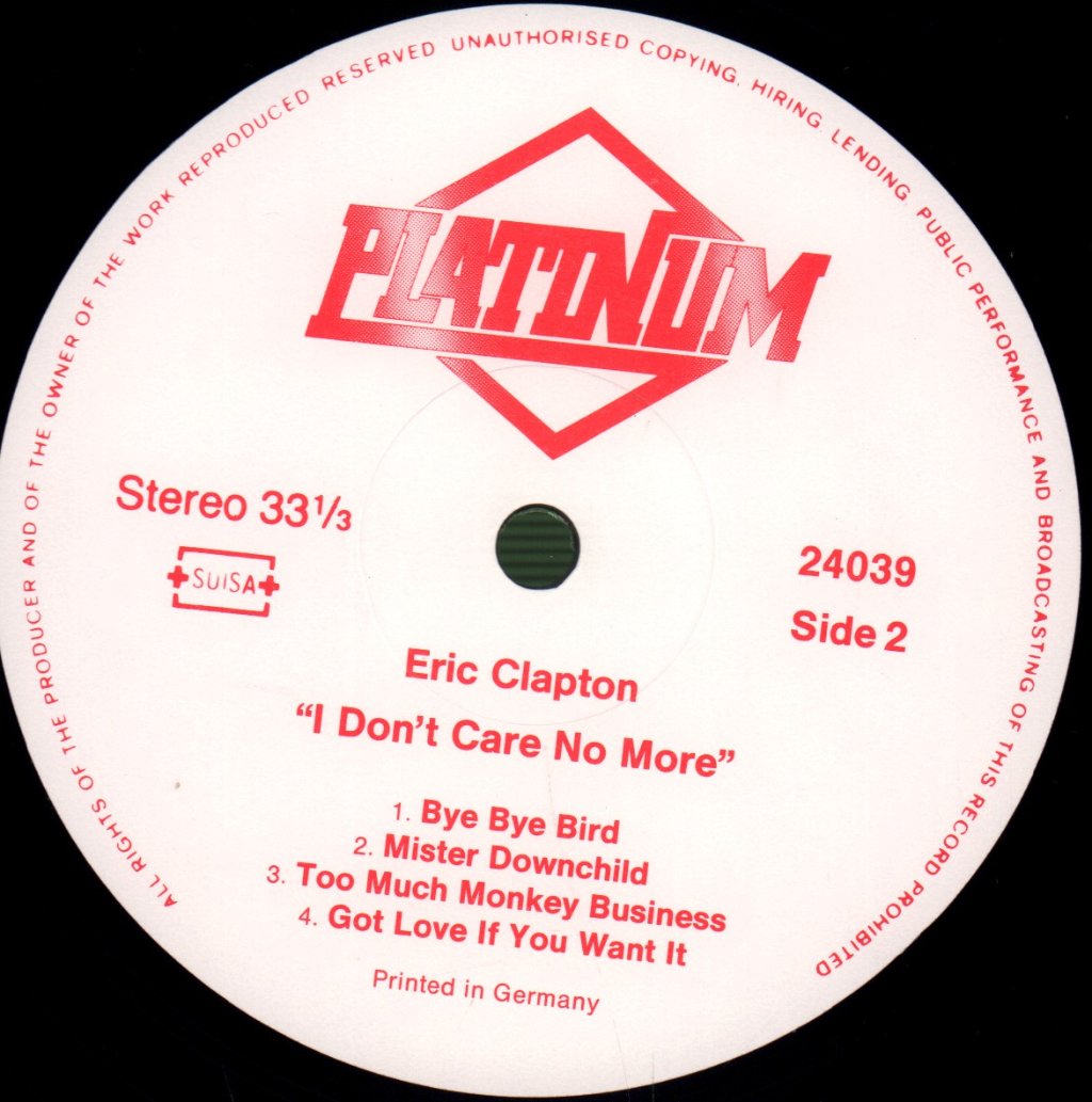 Eric Clapton - I Don't Care No More - Lp