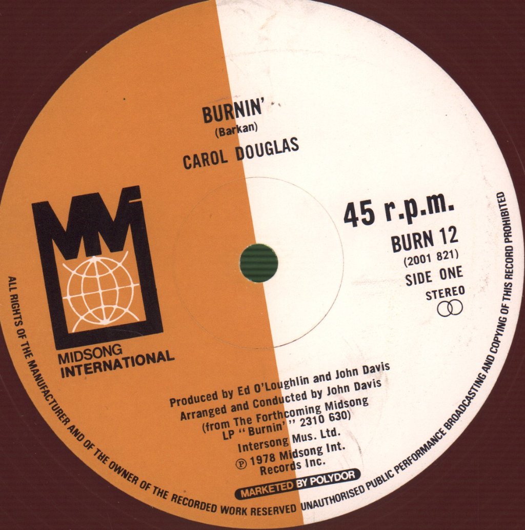 Carol Douglas - Burnin' - 12 Inch