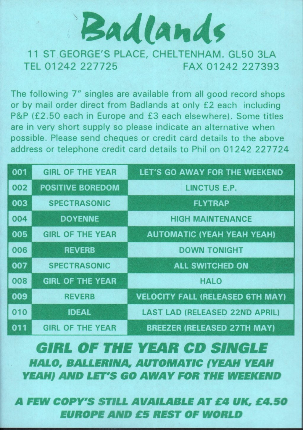 Ideal (Indie Group) - Last Lad - 7 Inch