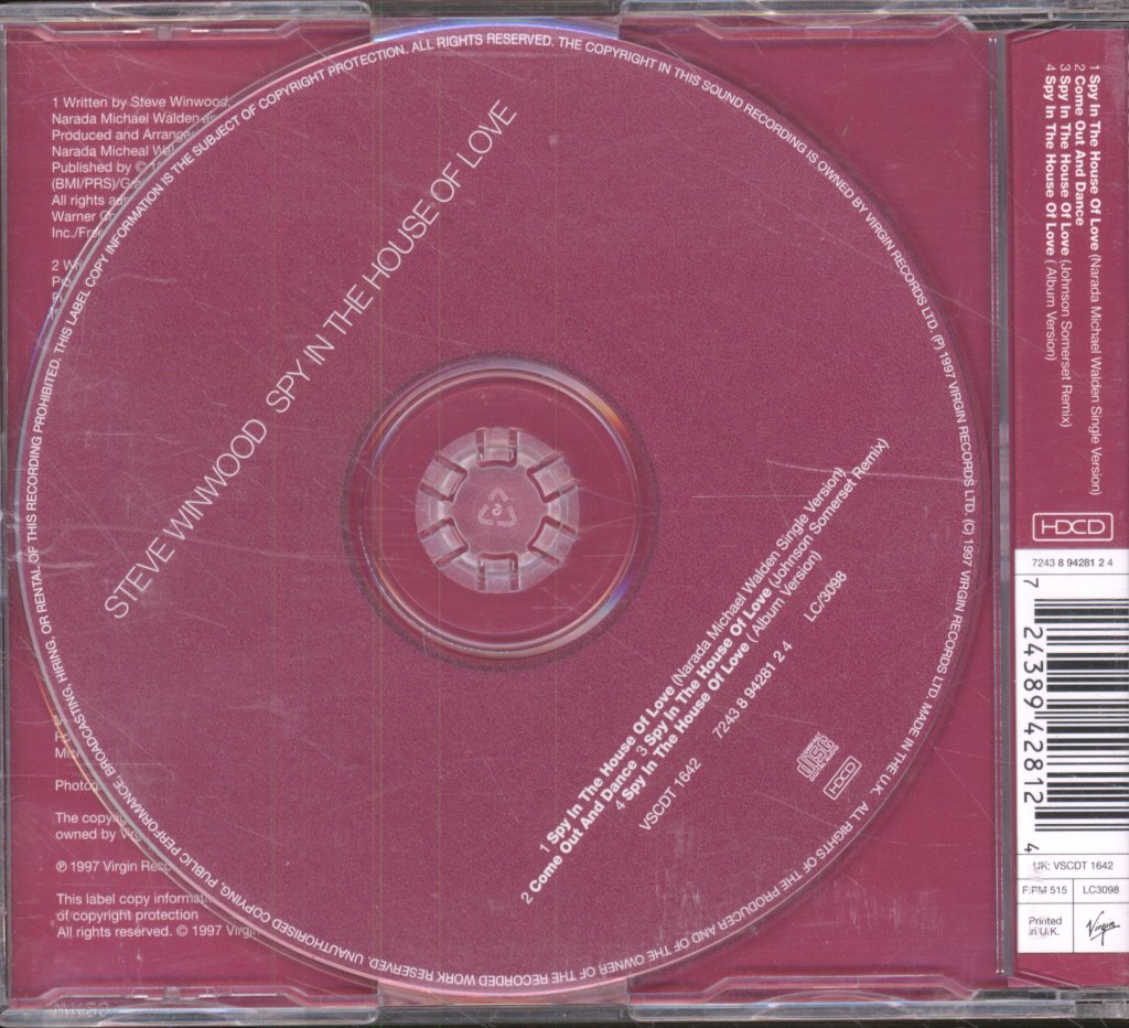 Steve Winwood - Spy In The House Of Love - Cd