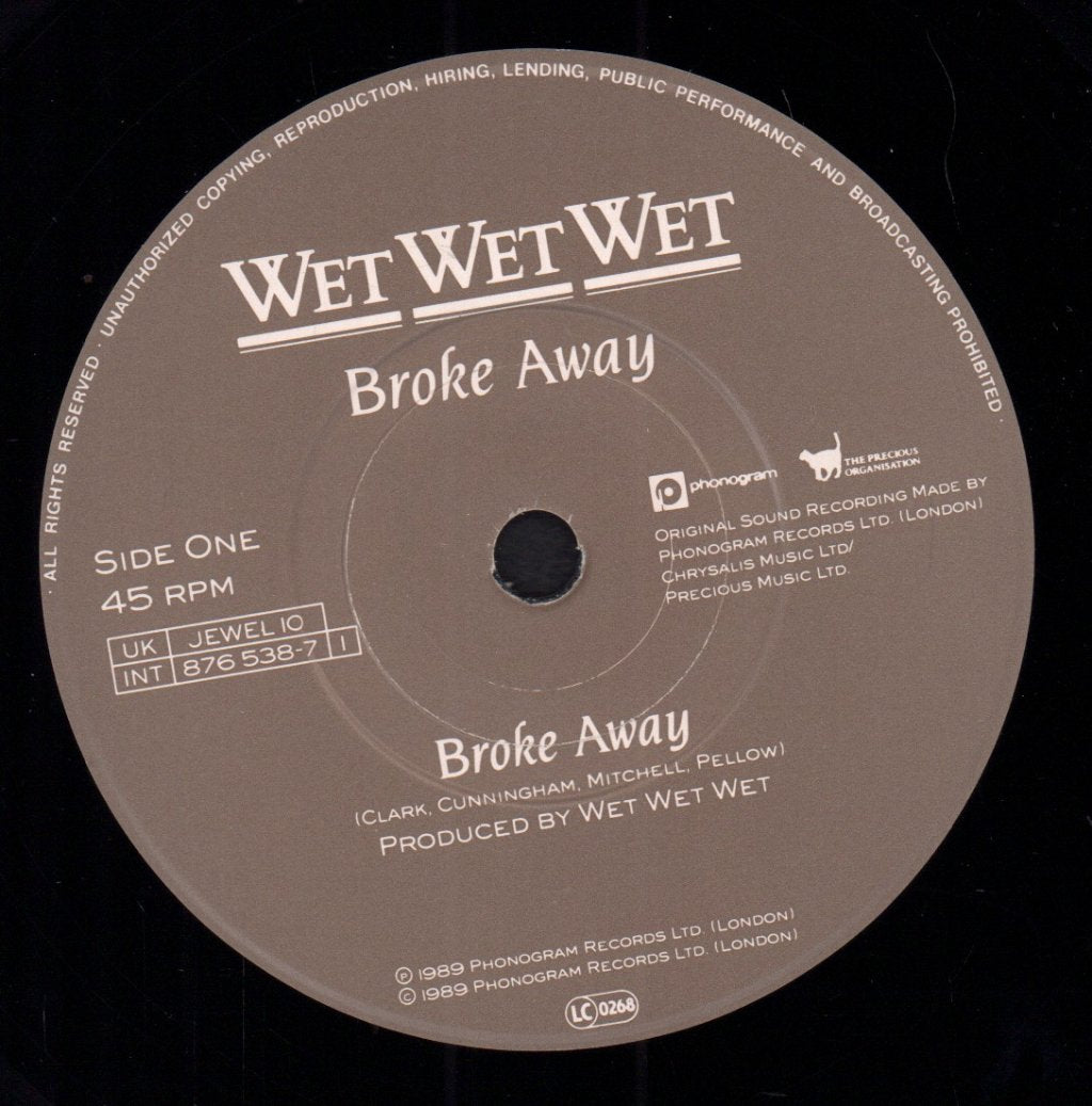 Wet Wet Wet - Broke Away - 7 Inch