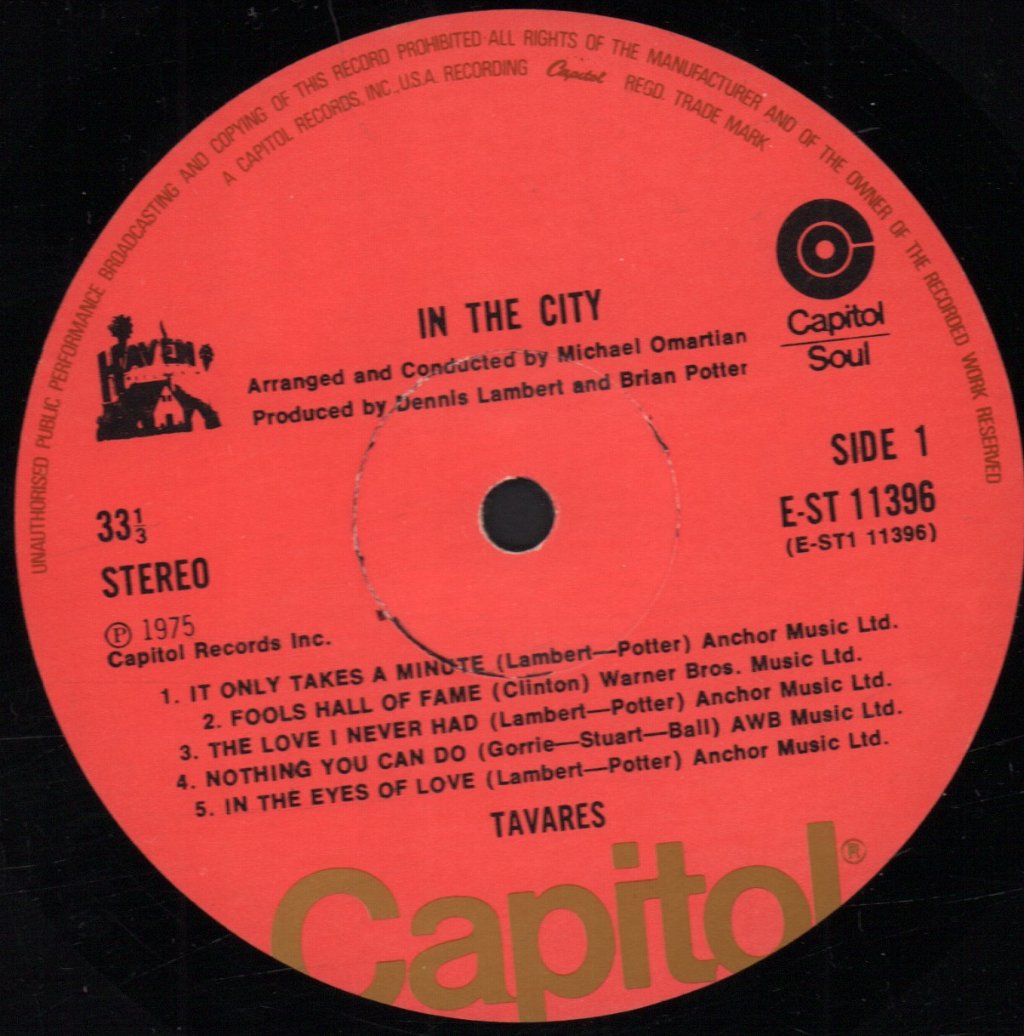Tavares - In The City - Lp