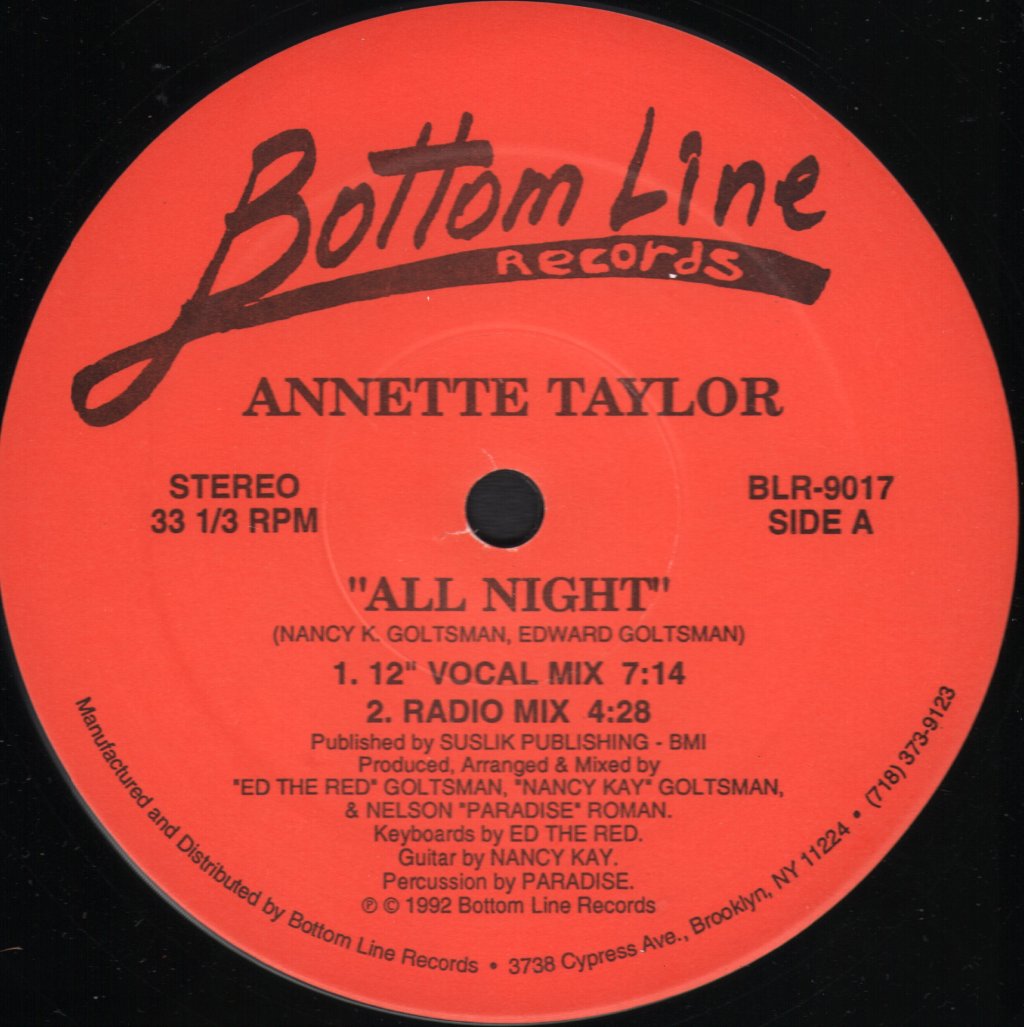Annette Taylor - All Night - 12 Inch
