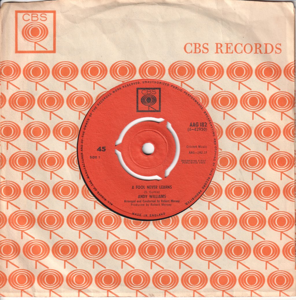 Andy Williams - A Fool Never Learns - 7 Inch