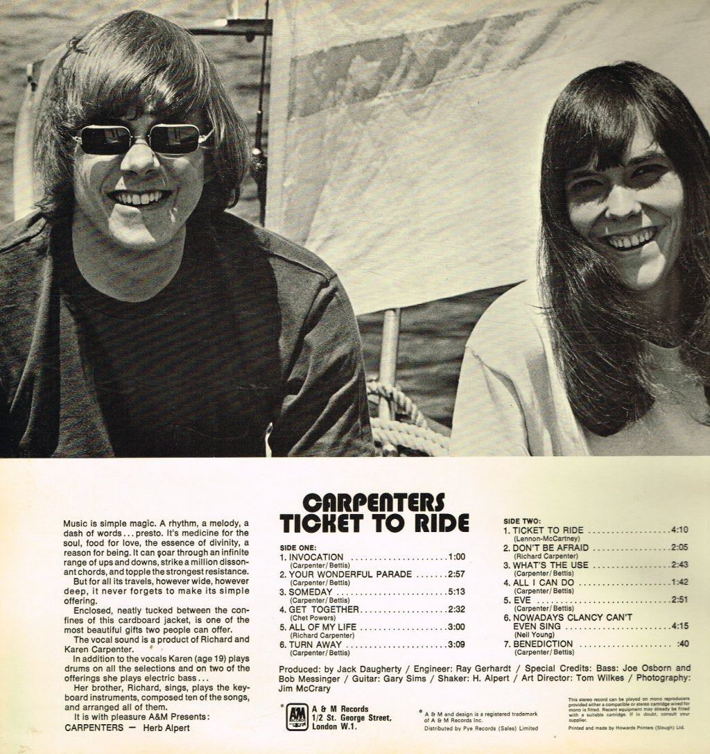 Carpenters - Ticket To Ride - Lp