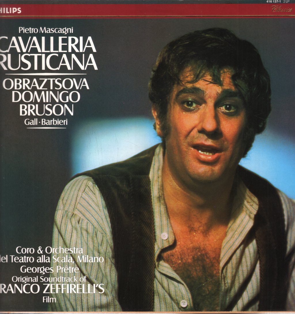 Neil Shicoff / Renato Bruson / Elena Obraztsova / Placido Domingo - Mascagni - Cavalleria Rusticana / Verdi - Rigoletto - Lp