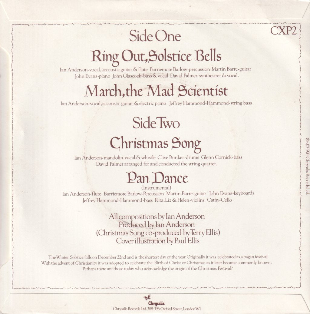 Jethro Tull - Ring Out Solstice Bells - 7 Inch