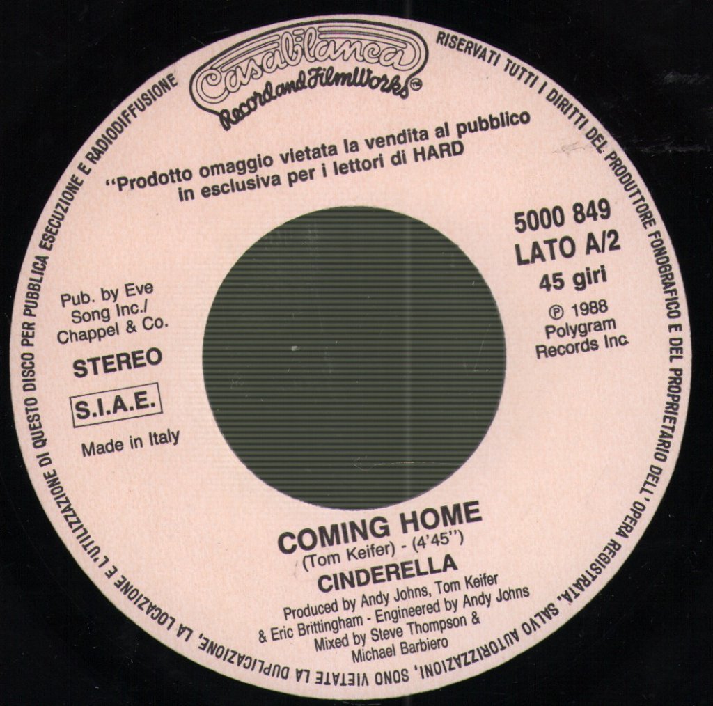 Kiss/Cinderella - Deuce/Coming Home - 7 Inch