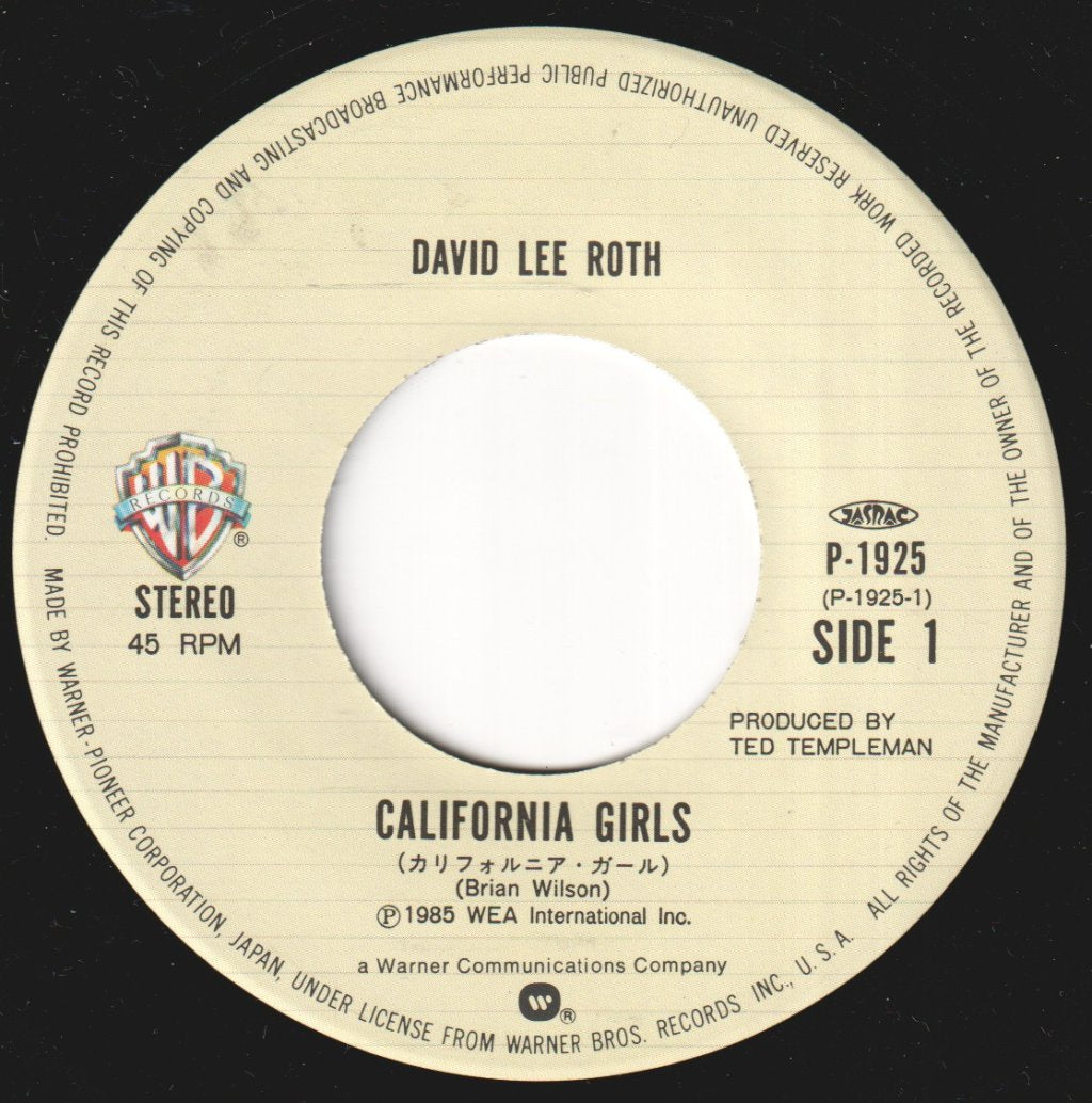 David Lee Roth - California Girls - 7 Inch