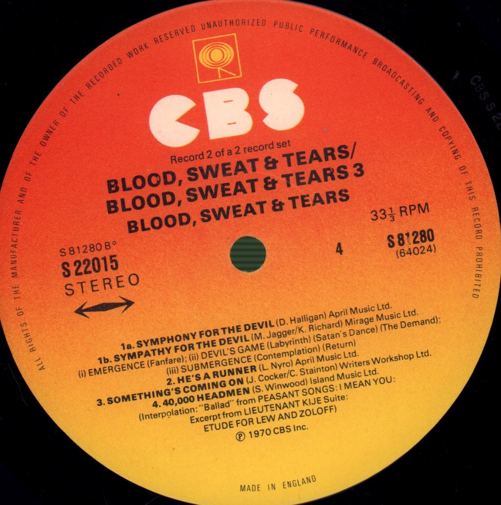 Blood, Sweat And Tears - Blood, Sweat & Tears / Blood, Sweat & Tears 3 - Double Lp