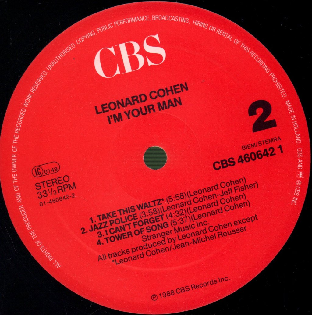 Leonard Cohen - I'm Your Man - Lp