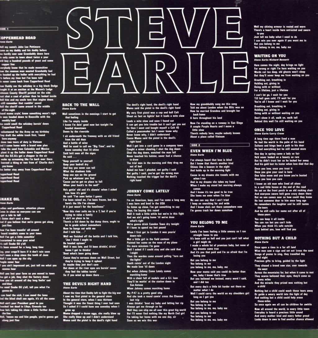Steve Earle - Copperhead Road - Lp