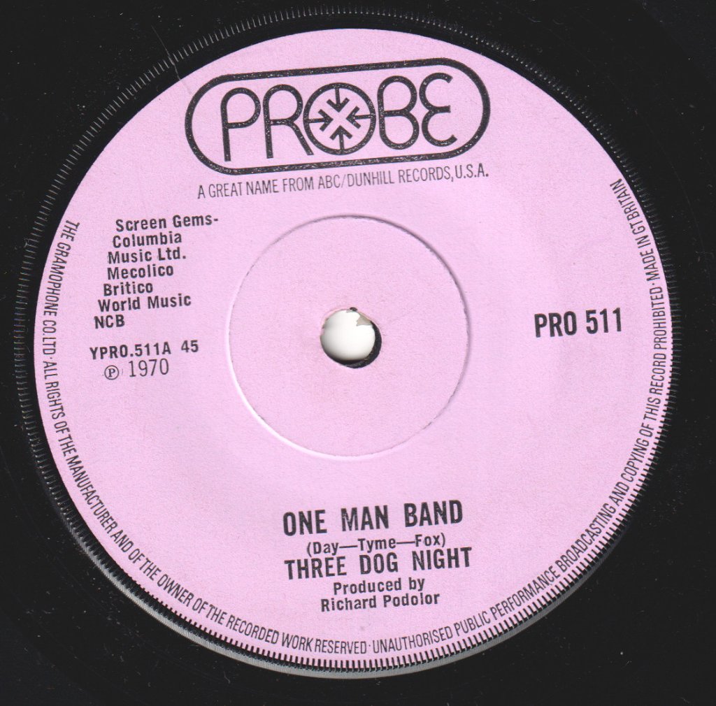 Three Dog Night - One Man Band - 7 Inch