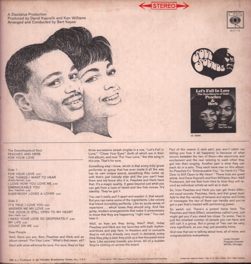 Peaches And Herb - For Your Love - Lp