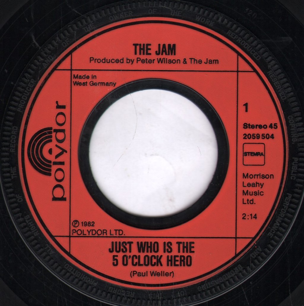 Jam - Just Who Is The 5 O'clock Hero - 7 Inch