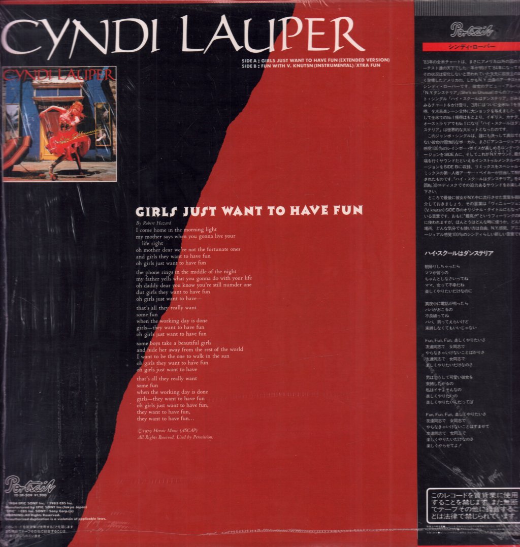 Cyndi Lauper - Girls Just Want To Have Fun - 12 Inch