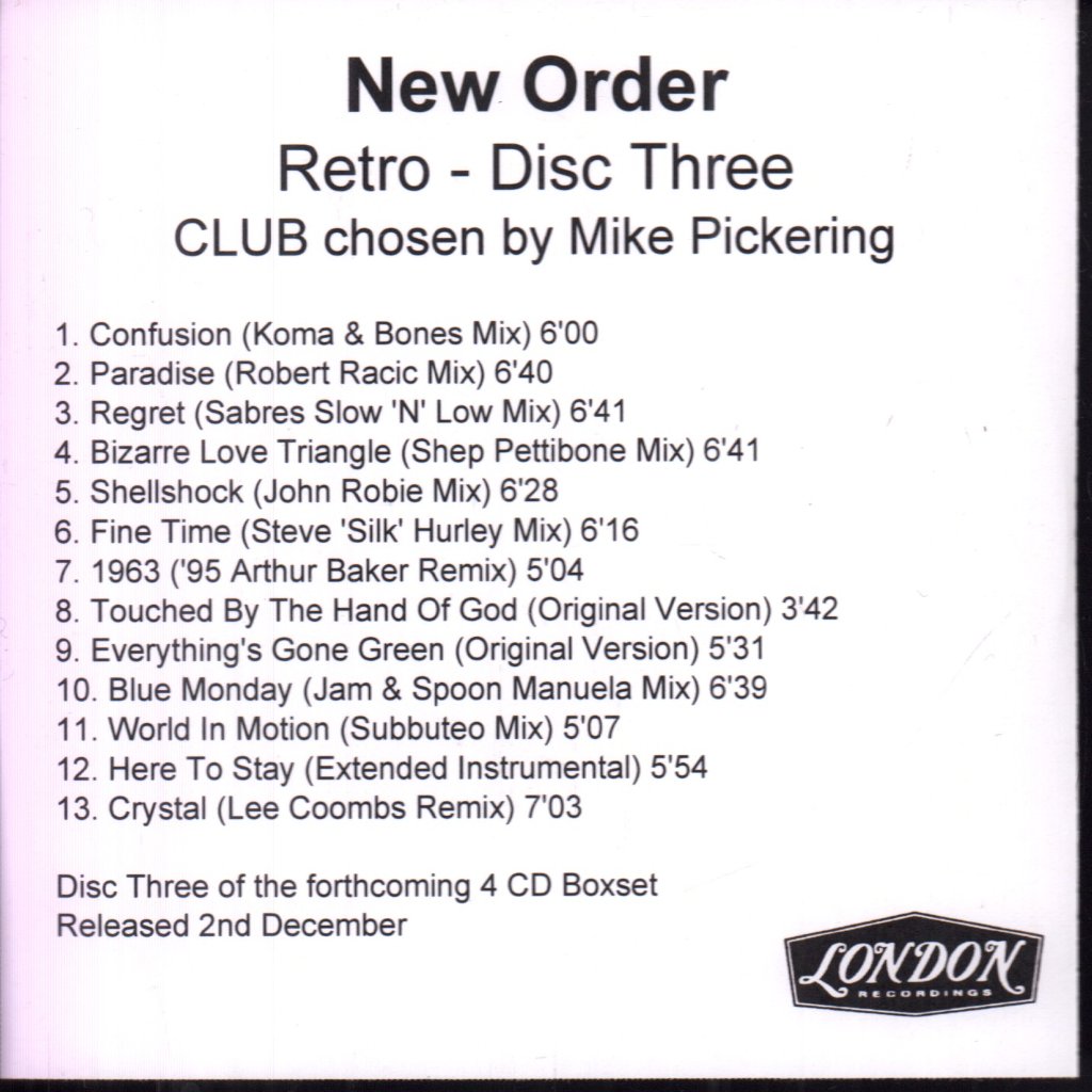New Order - Retro - Disc Three - Cdr