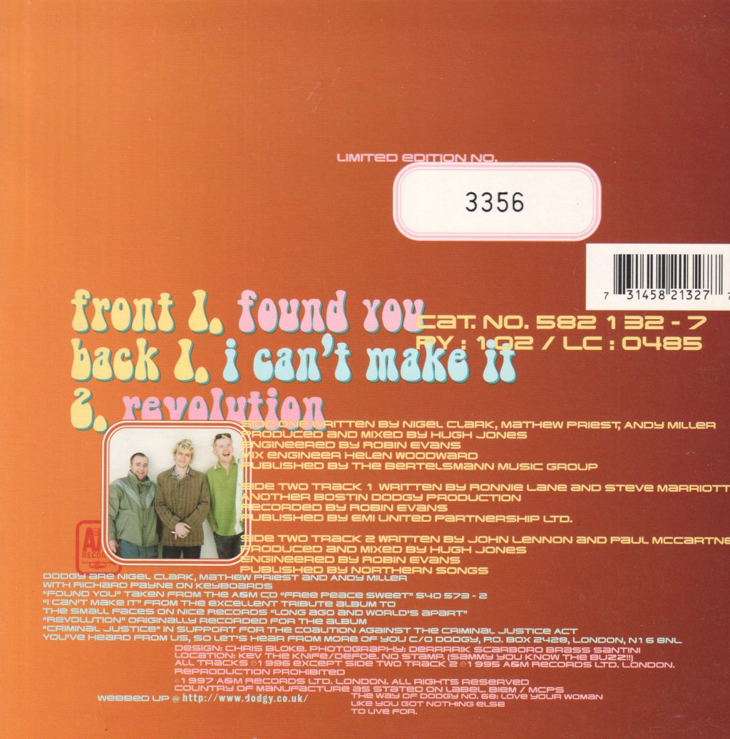 Dodgy - Found You - 7 Inch